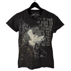 Women’s Y2K Sanctify Grunge Style Double Sided Dove Grey Shirt Size S